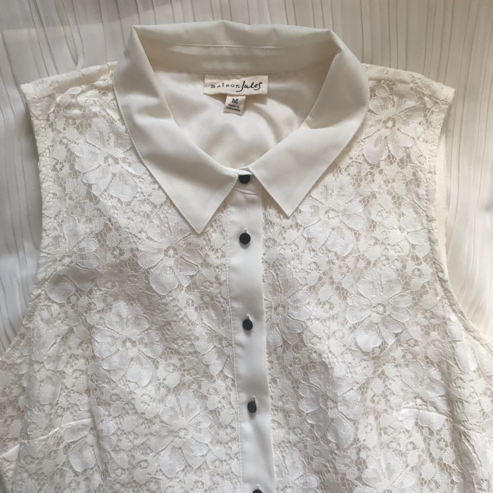 Masion Jules floral ivory cream dress